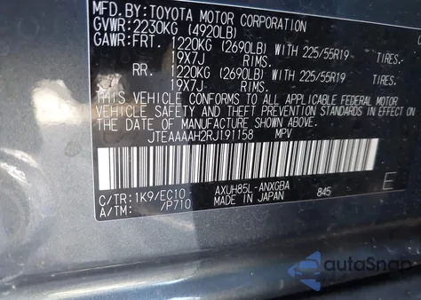 2024 Toyota Venza Xle z USA, uszkodzony, nr VIN JTEAAAAH2RJ191158
